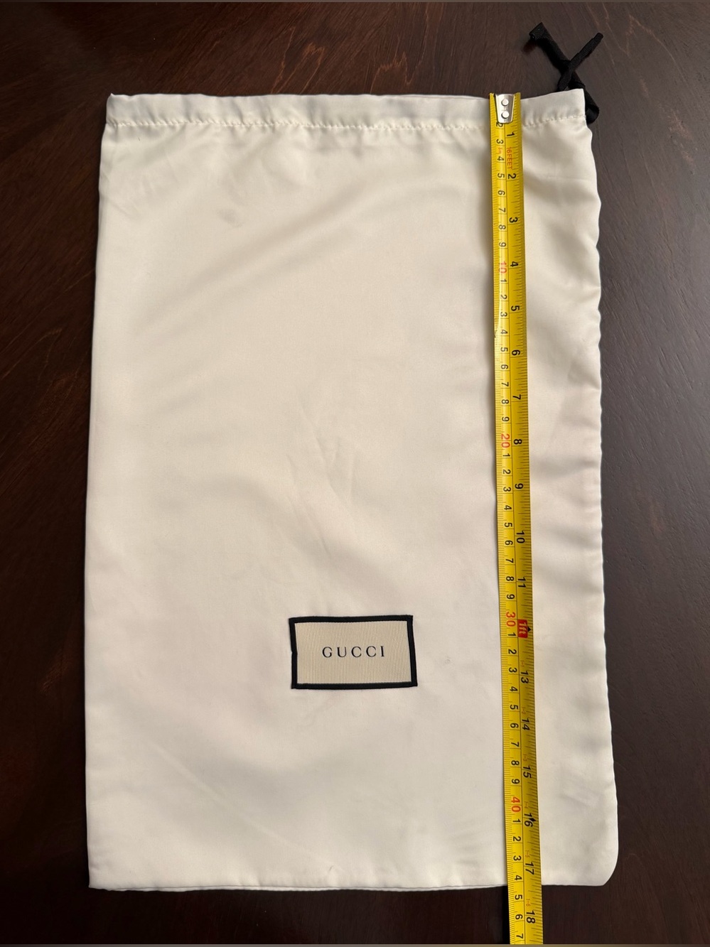 Gucci Cream Drawstring Logo Dust Bag 17x12